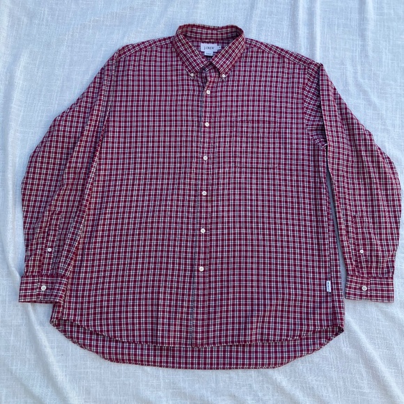 Men’s vintage j crew long sleeve button down plaid shirt sz xl 1 pocket - Picture 1 of 12